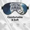 Blue-Eyed Snow Leopard Eye Mask, Double-Sided, Soft, Blackout view 3