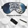 Blue-Eyed Snow Leopard Eye Mask, Double-Sided, Soft, Blackout view 4
