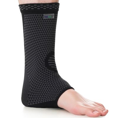NEOtech Care Ankle Support – Knitted Bamboo Fiber, Medium Compression, Right or Left, Black, 1 Unit, Size M