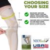 NEOtech Care Leg and Knee Support – Bamboo-Fiber Knit Fabric – Elastic & Breathable – Medium Compression (Beige, 1 Pair, Size S) view 2