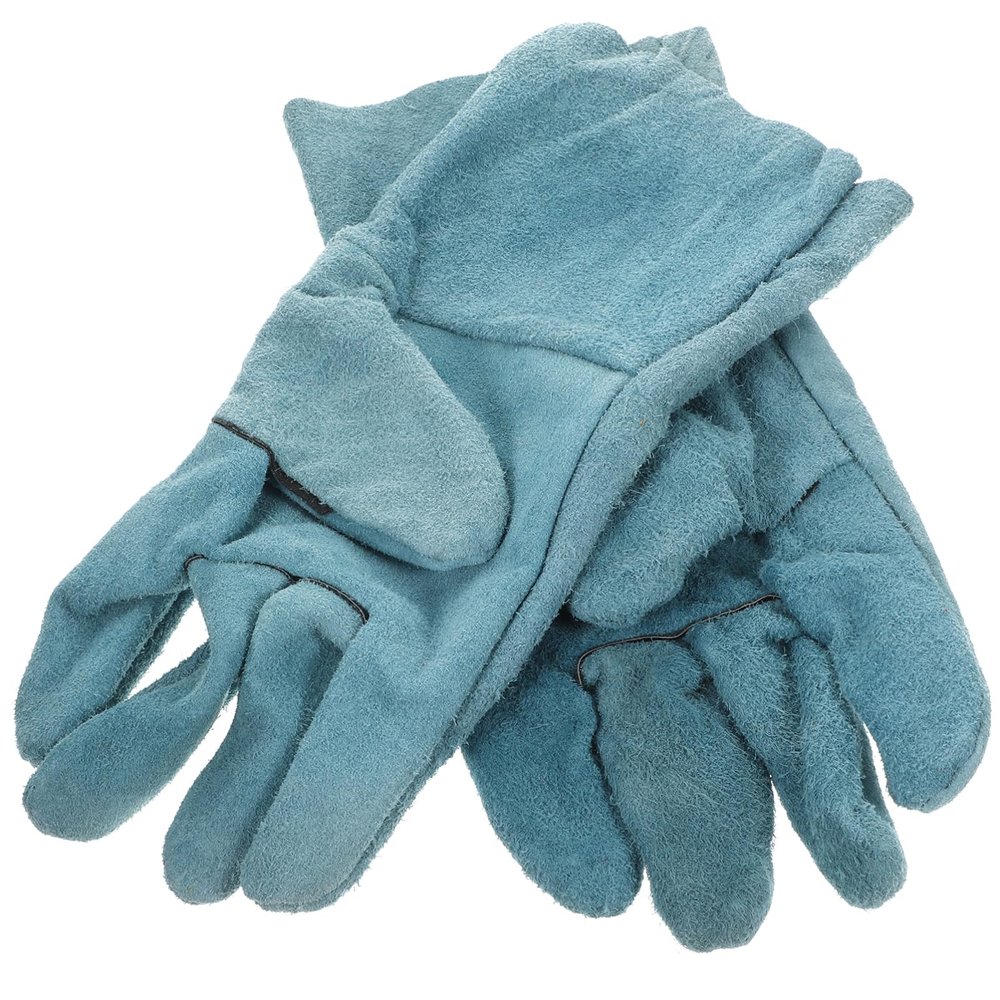 COLLBATH Pet Training Gloves, Green, 1 Pair, Cowhide