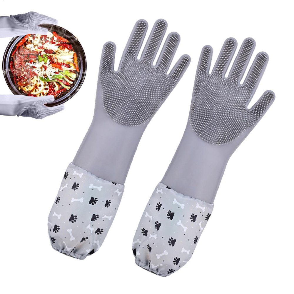 Pet Grooming Gloves, Soft Silicone Bath Gloves for Dogs and Cats