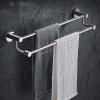 Wall-Mounted Towel Rack Bars, Double-Bar Towel Holder in Multiple Sizes, Stainless Steel Towel Rack with Polished Surface for Bathroom and Kitchen, Round Towel Rack (Size: 90 view 2