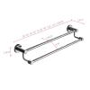 Wall-Mounted Towel Rack Bars, Double-Bar Towel Holder in Multiple Sizes, Stainless Steel Towel Rack with Polished Surface for Bathroom and Kitchen, Round Towel Rack (Size: 90 view 3