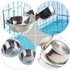 Hanging Stainless Steel Dog Bowls for Crates, 2-Piece Set, Silver view 2