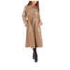 YGZHANYUANOKU Wetlook PVC Faux-Leather Trench Coat Dress for Women, Light Brown, L view 1
