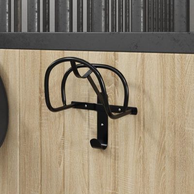 Homgoday Black Wall-Mounted Iron Bridle Hanger