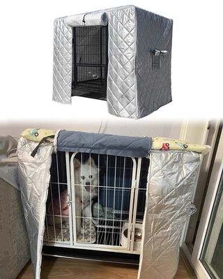 Dog Crate Cover for Indoor and Outdoor Use with Roll-Up Door and Window, Breathable Privacy Cover, Insulating and Light-Blocking