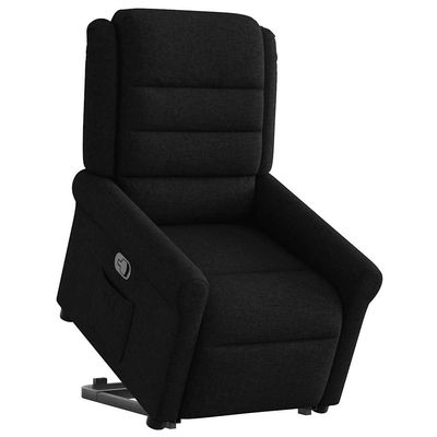 vidaXL Power Lift Recliner Black Fabric