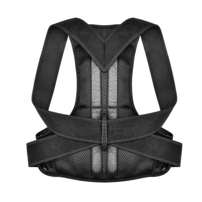 SdaryWare Posture Corrector for Women, Men and Children, Double-Layer Breathable Back Support, Adjustable Waist Support, Lumbar Belt, Back Stretcher for Pain Relief in (Black-L)