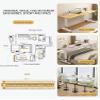Height-Adjustable Overbed Table with Wheels view 3