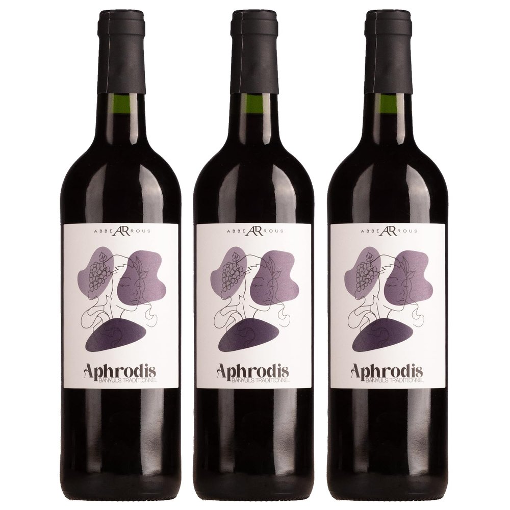 La Cave de l'Abbé Rous Aphrodis Banyuls Traditionnel AOP Sweet Red Wine, France, with FeinWert E-Book (3 x 0.75 L)