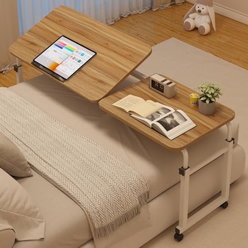 Height-Adjustable Overbed Table with Wheels