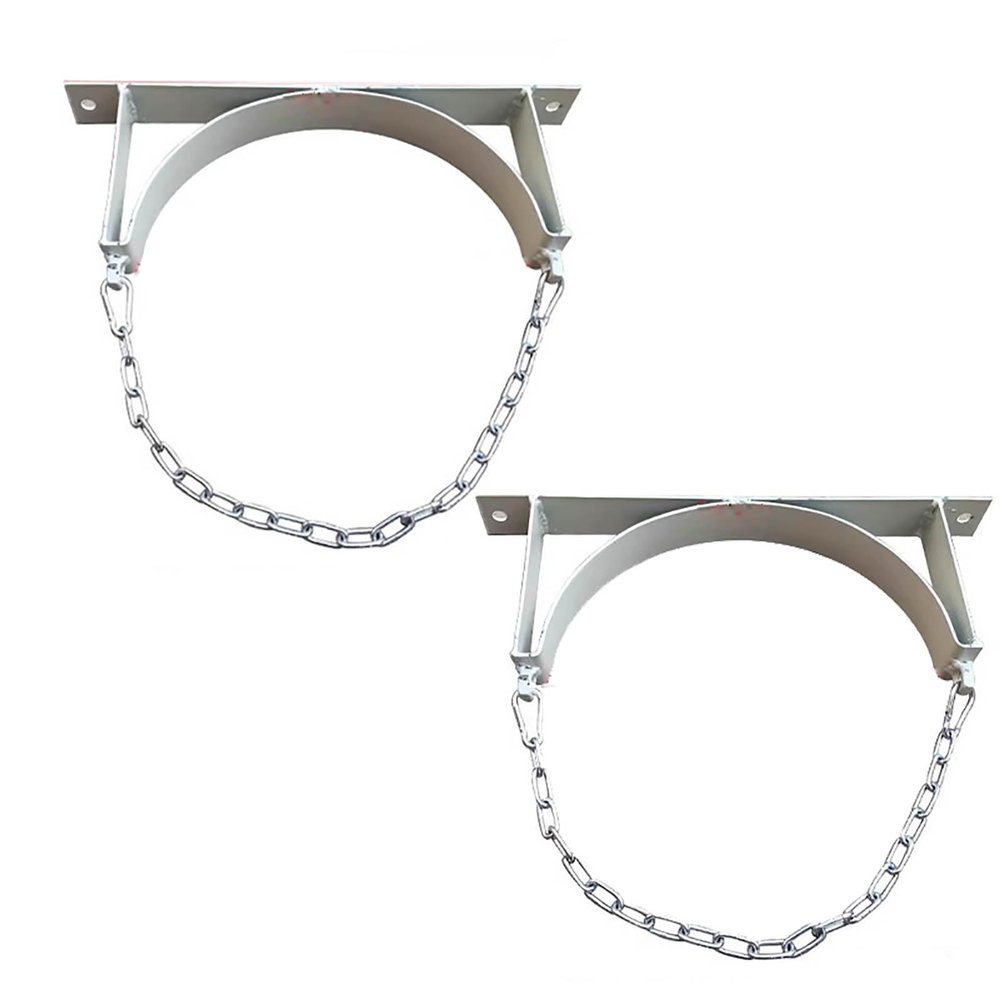 HWDNQGH Oxygen Cylinder Storage Rack, Wall Mount for Steel Cylinders, 2-Pack with Screws and Safety Chain for 40-Liter Cylinders