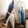 HWDNQGH Oxygen Cylinder Storage Rack and Cart, 95/110 cm, with Safety Chains view 2