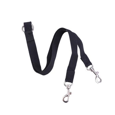 Adjustable Double Dog Leash for Two Dogs, Nylon, Black