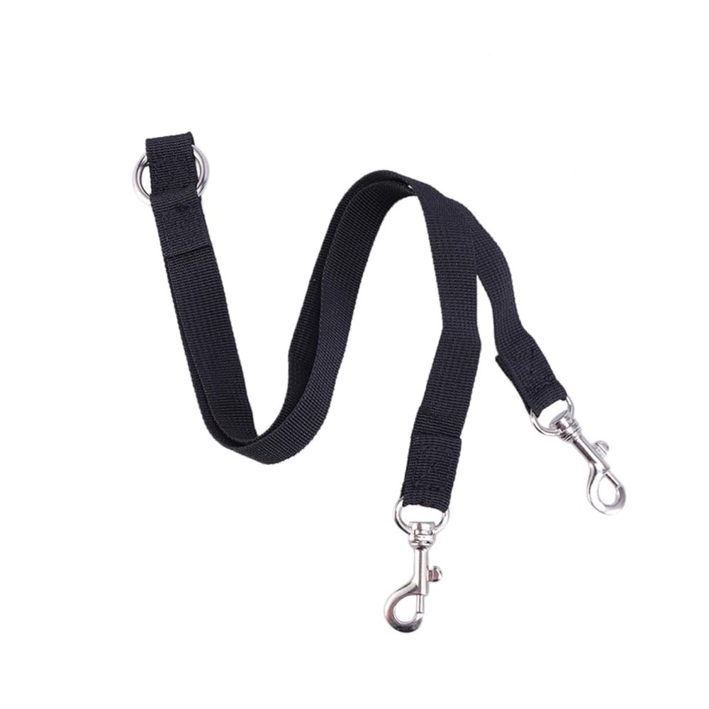 Adjustable Double Dog Leash for Two Dogs, Nylon, Black