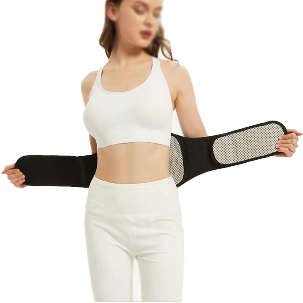 Double-Compression Self-Warming Lumbar Support Belt with Magnetic Heat Therapy, Black, XL