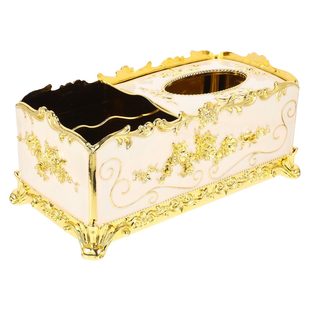 White Rectangular Acrylic Tissue Box Cover for Home