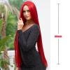 Women's 40 in Long Straight Red Synthetic Wig, 130% Density, Middle Part view 2