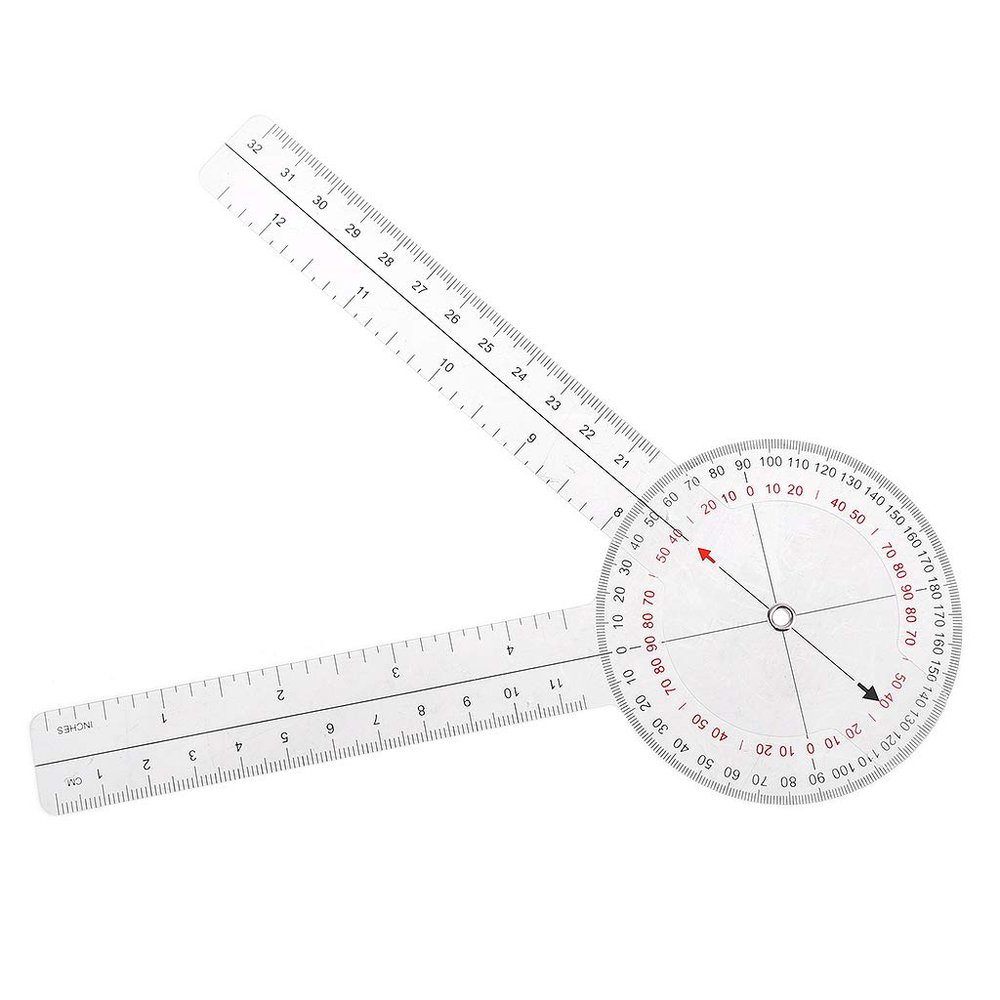 BOGEEL Goniometer, 30.5 cm, Orthopedic Ruler, 360°, Plastic