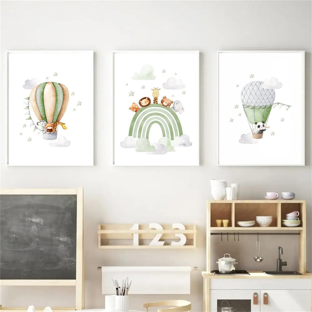 Champracer 3-Piece Kids' Room Poster Set, Boho Wall Decor, Unframed, 21 × 30 cm