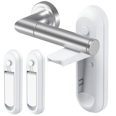 Shackcom 2-Pack Childproof Door Lever Locks, Self-Adhesive
