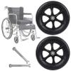 Wheelchair Replacement Front Wheels, 2-Pack Solid Anti-Slip Wheels, Black, 6 in (150 mm) view 1