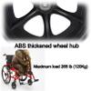 Wheelchair Replacement Front Wheels, 2-Pack Solid Anti-Slip Wheels, Black, 6 in (150 mm) view 3