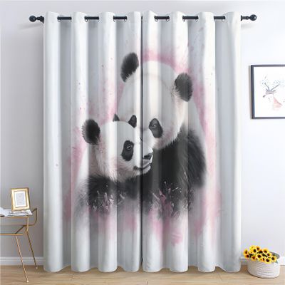 Panda Blackout Curtains for Kids, 2-Piece Set, 225 x 140 cm