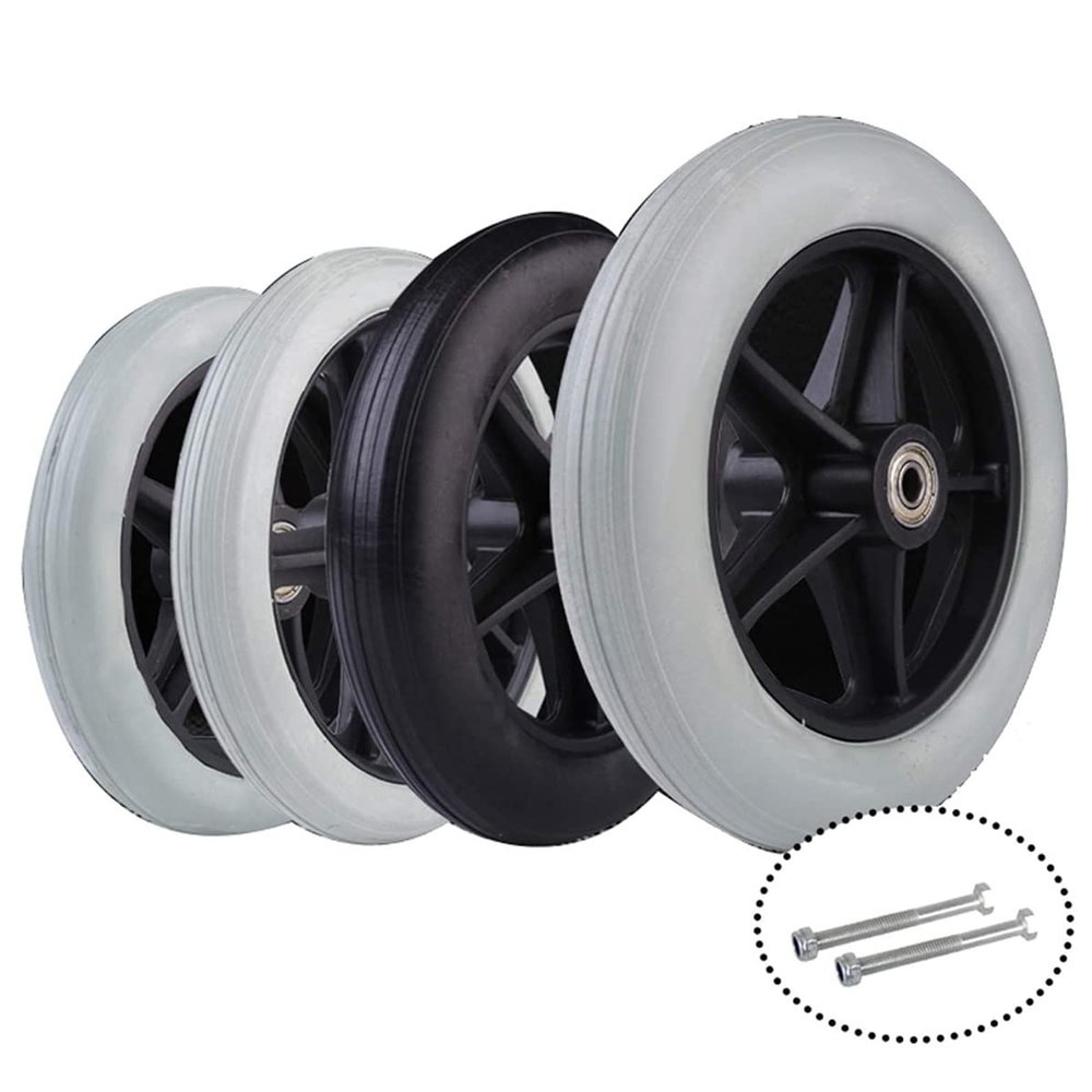 Wheelchair Swivel Wheels, 2-Piece Set, Gray, 15 cm/6 in Narrow