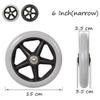 Wheelchair Swivel Wheels, 2-Piece Set, Gray, 15 cm/6 in Narrow view 2