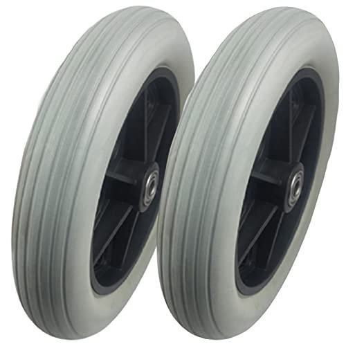 Wheelchair Replacement Front Wheels, PU Solid Tires, 8 mm Bearing (6 in/15 cm)