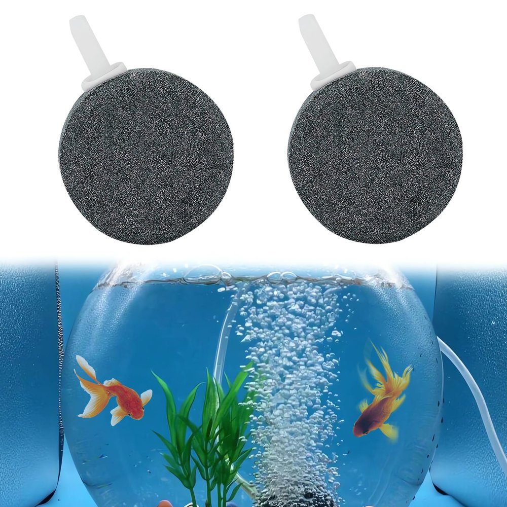 DHWEKU Air Stone for Aquarium, 4 cm Diffuser Stones, 2 Pack