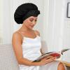 Satin Bonnet, Silk Sleep Cap, Hair Bonnet for Sleeping, Double-Layer Silk Bonnet for Long Hair with Adjustable Tie, Nighttime Hair Protection Cap (#16) view 2