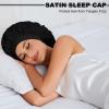Satin Bonnet, Silk Sleep Cap, Hair Bonnet for Sleeping, Double-Layer Silk Bonnet for Long Hair with Adjustable Tie, Nighttime Hair Protection Cap (#16) view 3