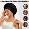Satin Bonnet, Silk Sleep Cap, Hair Bonnet for Sleeping, Double-Layer Silk Bonnet for Long Hair with Adjustable Tie, Nighttime Hair Protection Cap (#16) view 4