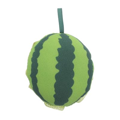 Watermelon Exfoliating Body Sponge, Green Polyester Shower Pouf