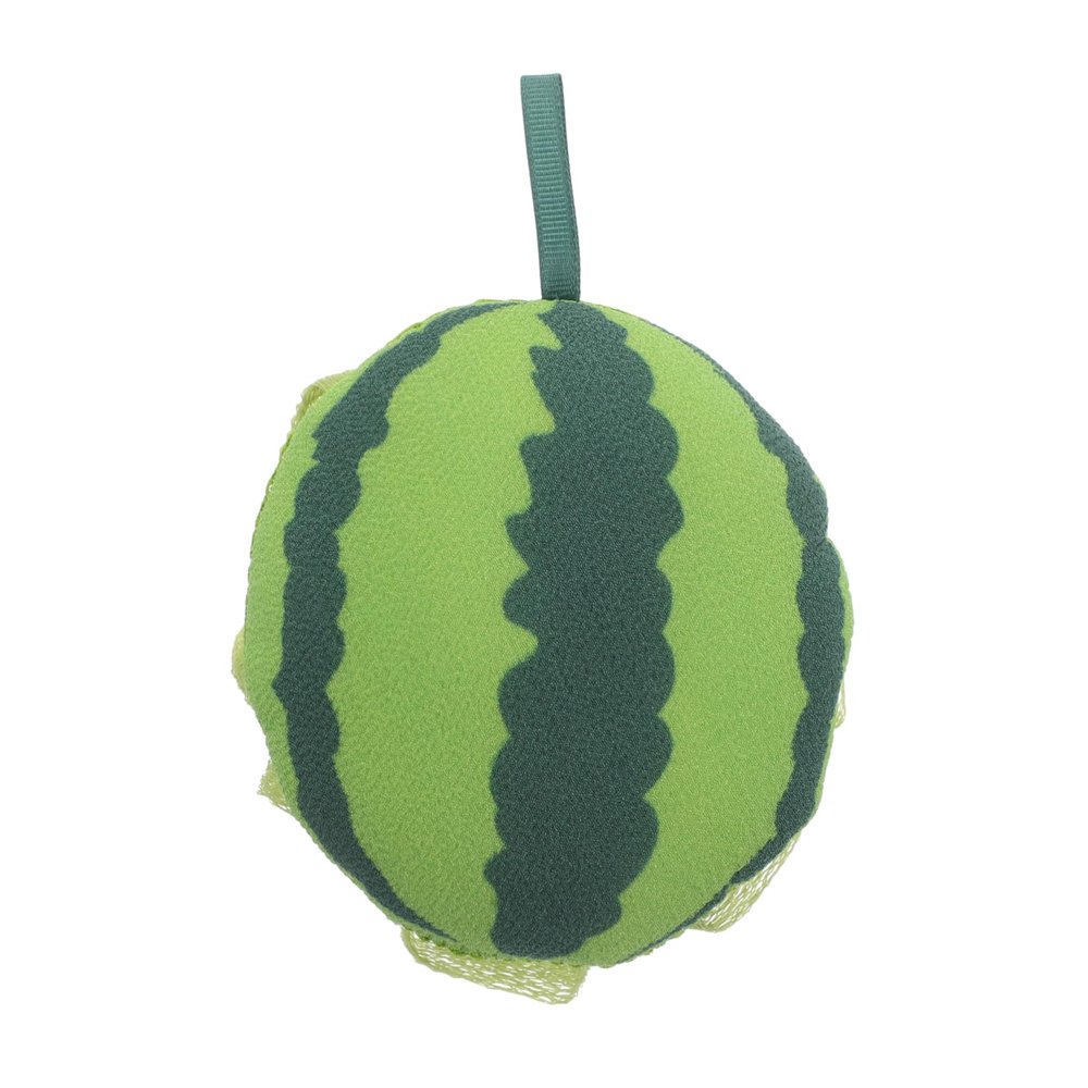 Watermelon Exfoliating Body Sponge, Green Polyester Shower Pouf