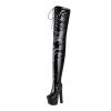 Women's Fashion Boots, 17 cm, Stylish Club Over-the-Knee Boots, Chunky Heel, Super High-Heel Boots, Faux Girls' Cross-Dressing Shoes view 1