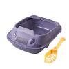 Cat Litter Box with Scoop and Raised Sides, Purple, 37 x 51 x 19.5 cm view 1
