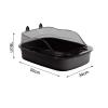 Cat Litter Box with High Rim and Splash Guard, Black view 3