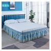 Delicate Double-Layer 3D-Embroidered Floral Lace Ruffle Bed Skirt with Strong Elastic Band, Lake Blue, Twin 100 × 200 × 38 cm view 1