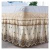 Delicate Double-Layer 3D-Embroidered Floral Lace Ruffle Bed Skirt with Strong Elastic Band, Lake Blue, Twin 100 × 200 × 38 cm view 2