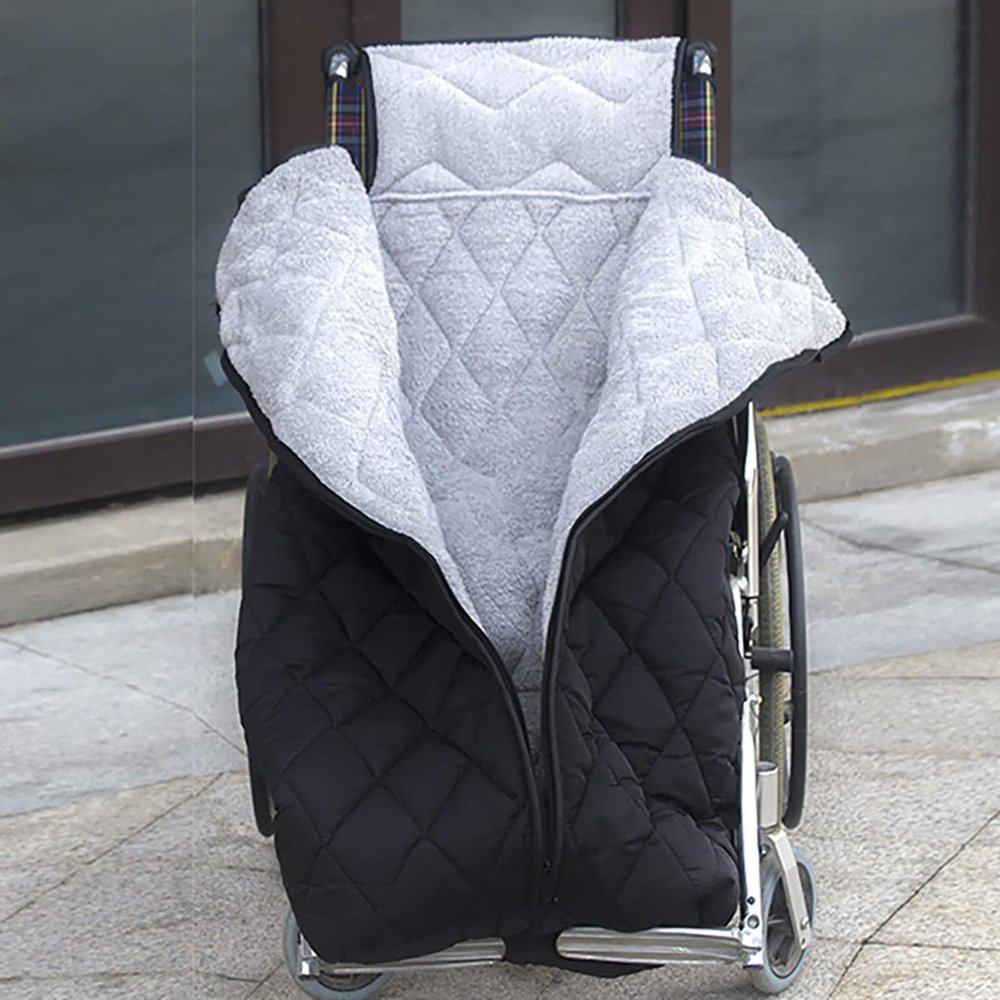 GNbow Winter Fleece-Lined Wheelchair Leg Cover with Zipper