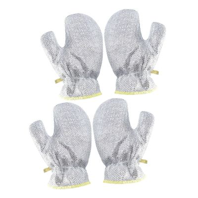Steel Wool Kitchen Gloves, 2 Pairs, PVC, Glove-Shaped