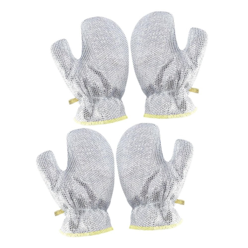 Steel Wool Kitchen Gloves, 2 Pairs, PVC, Glove-Shaped