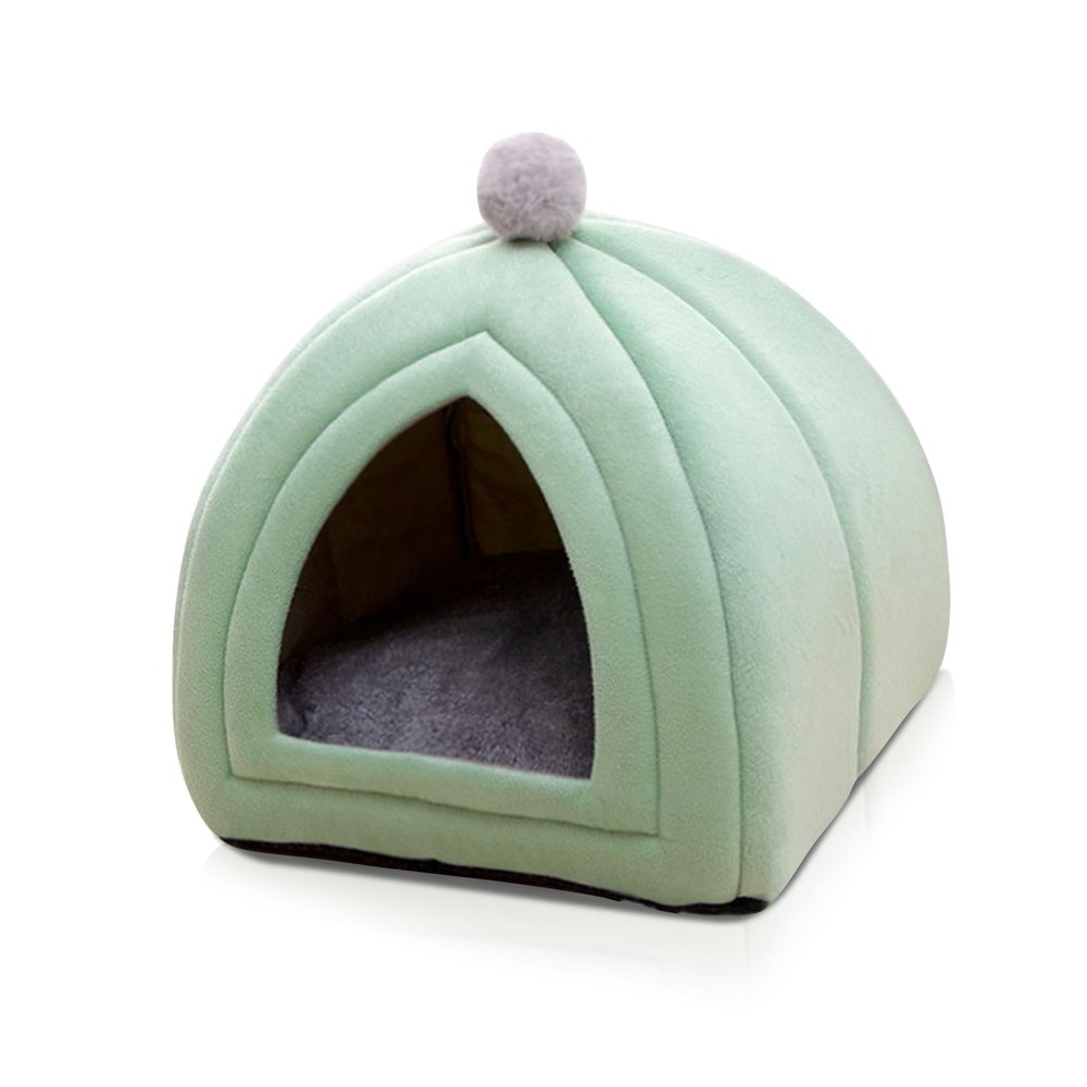 PETCUTE Cat Cave Bed for Large Cats, Foldable Indoor Cat House with Removable Mat