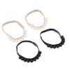 COLLBATH 2 Pairs Women's Elastic Pearl Ankle Straps for High Heels, Anti-Slip, Removable view 1