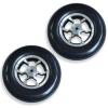 Wheelchair Front Wheels, 1 Pair, 8 x 2 in (200 x 50 mm), Solid Rubber Tires view 1